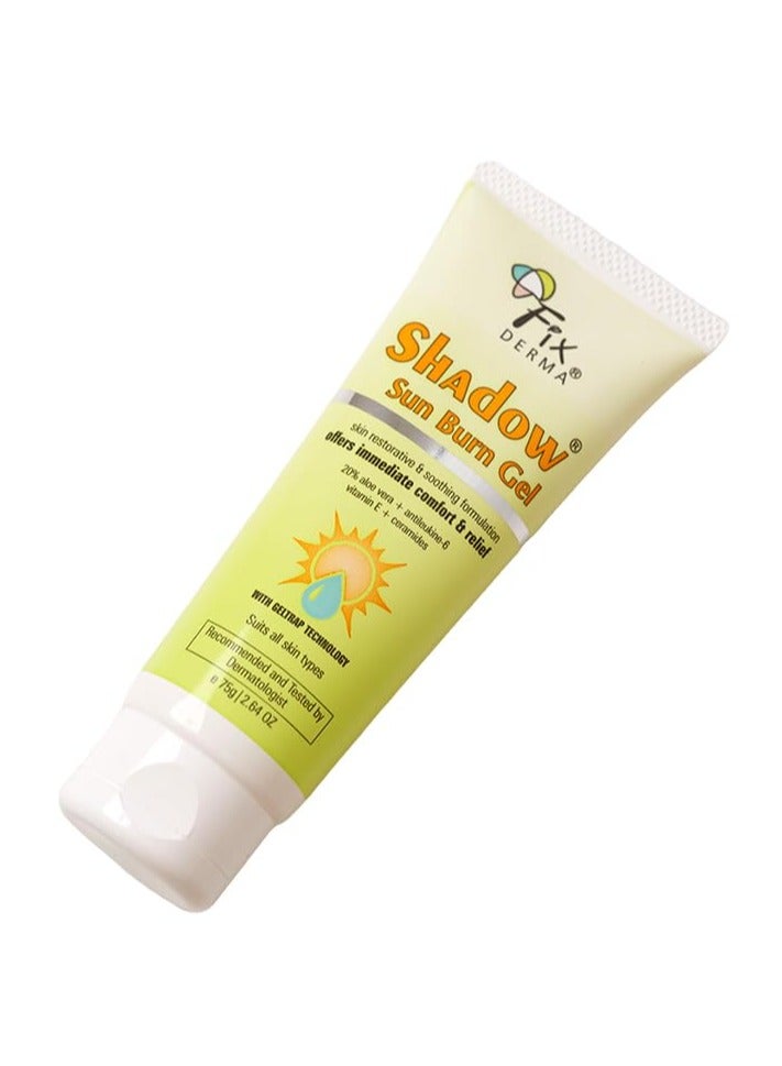 FIXDERMA shadow sun burn gel with 20 percent aloe vera and vitamin e ceramide moisturizer dermatologist tested sunburn cream for face suitable for all skin types 75gm - Image 2