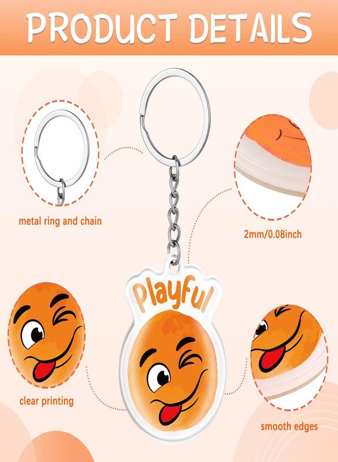 سوريو مجموعة Sureio من 40 قطعة من سلاسل مفاتيح عيد الميلاد بتصميمات وجوه معبرة عن المشاعر، سلاسل مفاتيح مرحة ومحفزة، حلقات مفاتيح أكريليك لطيفة، هدايا تشجيعية ودعم عاطفي بالجملة لعيد الميلاد، لوازم مكتبية ومنزلية ومدرسية - Image 3