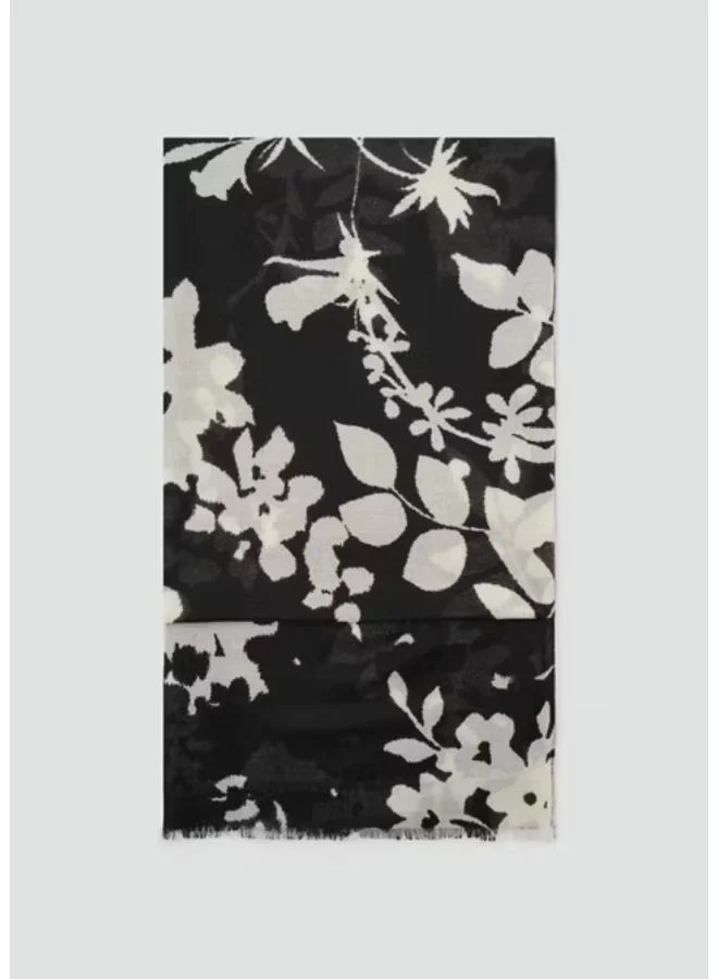 Mango Printed Scarf With Frayed Finishes
