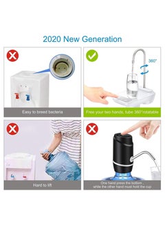 ELTRAZONE Water Bottle Dispenser Electric Water Pump Automatic Water Bottle Pump Dispenser for 5 Gallon Bottle(White)  - Image 4
