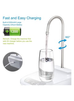 ELTRAZONE Water Bottle Dispenser Electric Water Pump Automatic Water Bottle Pump Dispenser for 5 Gallon Bottle(White)  - Image 2