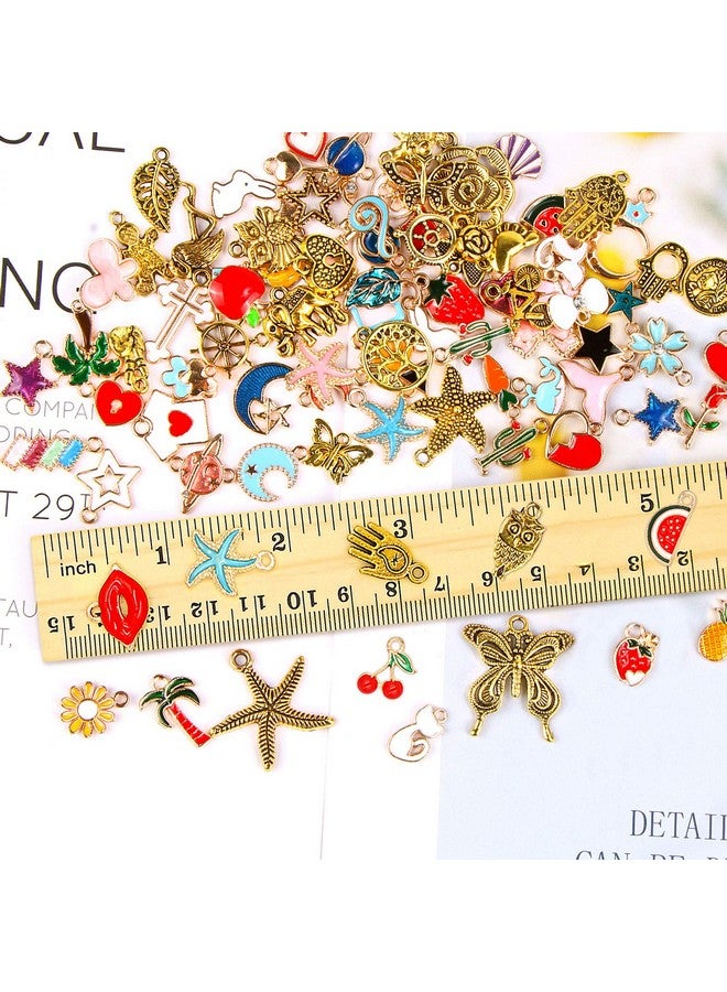 SANNIX 220Pcs Bracelet Charms Assorted Gold Plated Enamel Charms Necklace Bracelet Earrings Charm For Diy Jewelry Making Crafts - Image 2