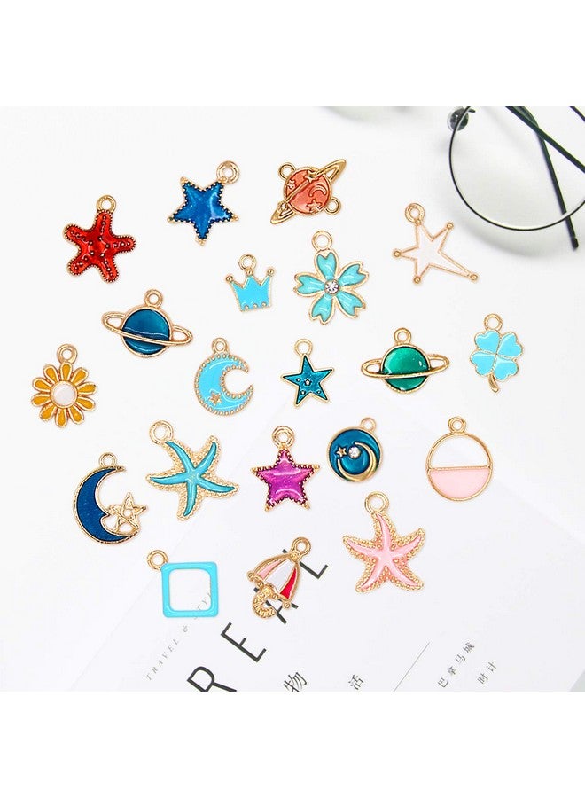 SANNIX 220Pcs Bracelet Charms Assorted Gold Plated Enamel Charms Necklace Bracelet Earrings Charm For Diy Jewelry Making Crafts - Image 3