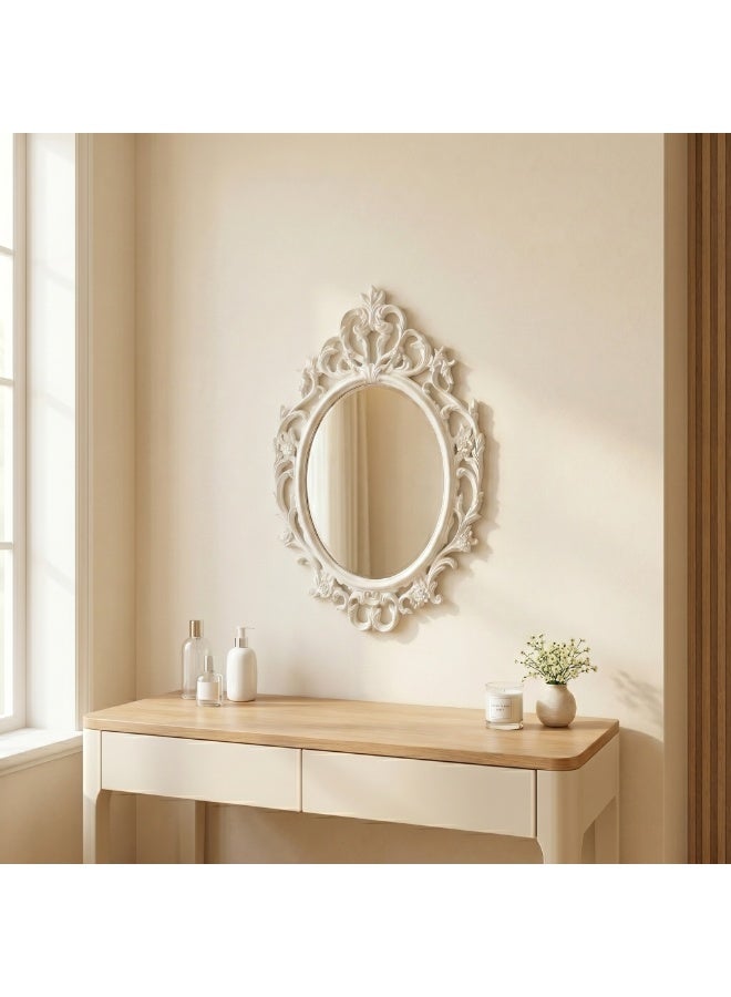 Wall Mirror Oval Vintage Mirrors for Wall Wooden Hanging Decorative Mirror for Bathroom Bedroom Living Room Entryway decor - Image 1