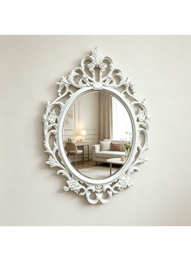 Wall Mirror Oval Vintage Mirrors for Wall Wooden Hanging Decorative Mirror for Bathroom Bedroom Living Room Entryway decor - Image 3