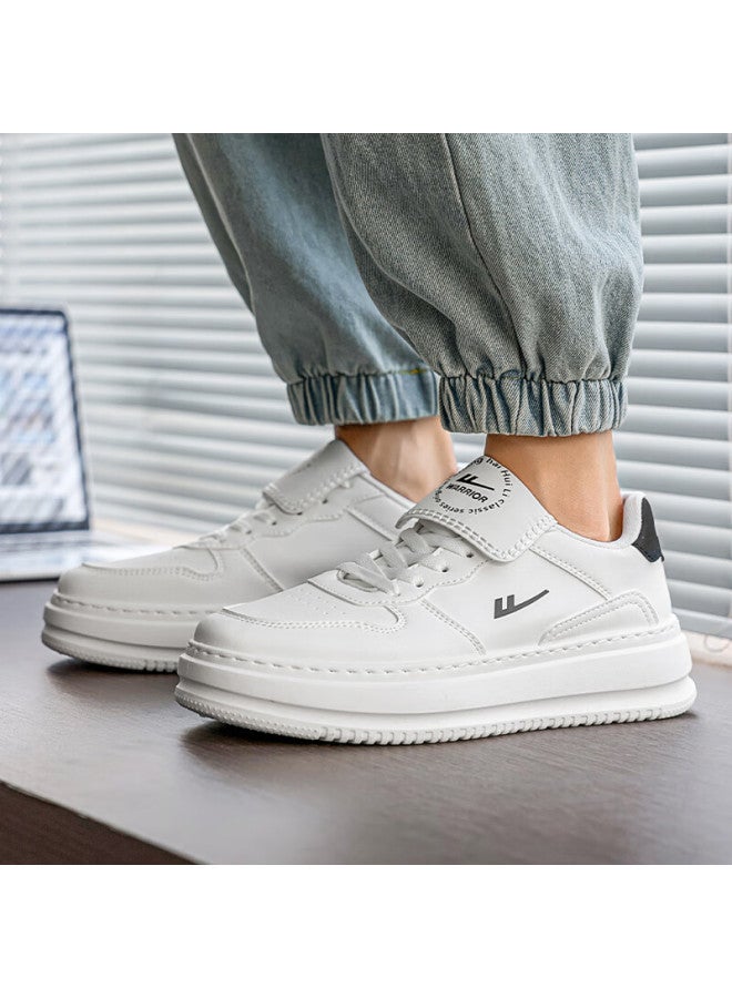 Pull Back Warrior Men's Sports Sneakers Spring New Leather Casual Flap White Black Wxy5587 Size 39 - Image 5