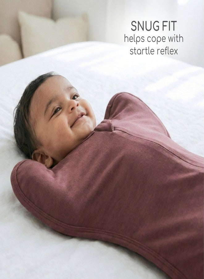 Cocoon Care 0.5 TOG Knitted Bamboo Cotton Arms Up Swaddle Sleeping Pod for Baby | Swaddle Pod for New Born Baby | 1-3 M | Burgundy - Image 4