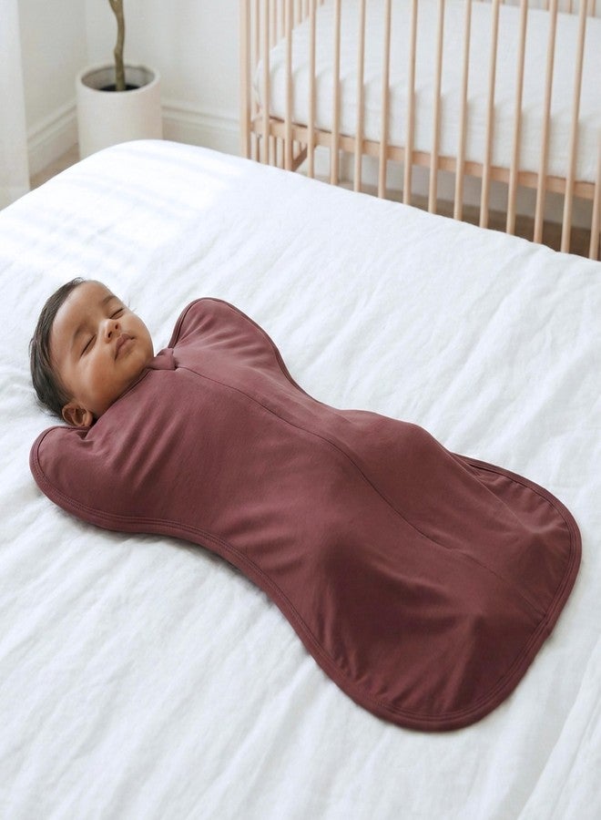 Cocoon Care 0.5 TOG Knitted Bamboo Cotton Arms Up Swaddle Sleeping Pod for Baby | Swaddle Pod for New Born Baby | 1-3 M | Burgundy - Image 2