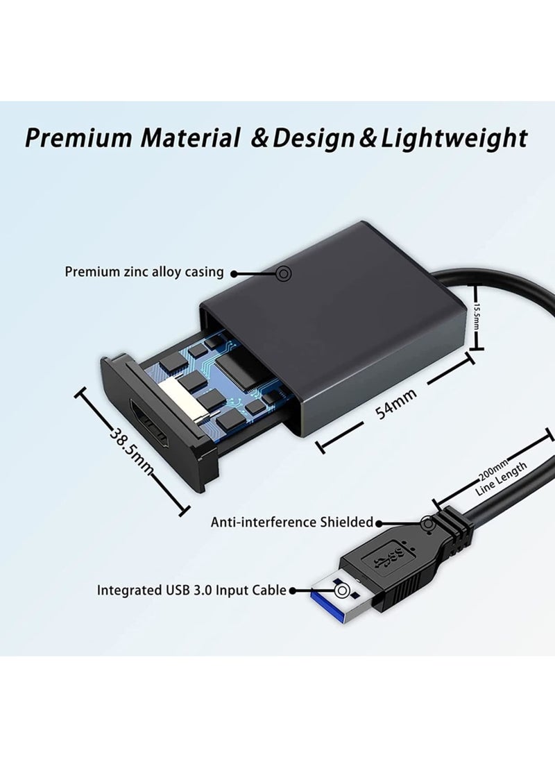 Zikra USB to HDMI Adapter for Multiple Monitors 1080P Compatible with Windows XP/7/8/10/11 - Image 3