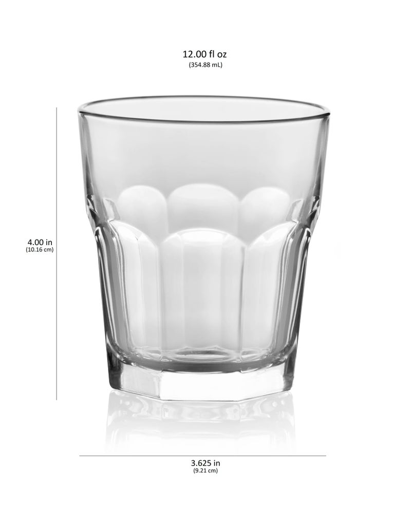 Libbey Gibraltar Rocks Glasses Set, Iconic Glassware Drinking Glasses Set of 12, Stunning, Heavy Duty, Dishwasher Safe Glasses for Everyday Use - Image 3