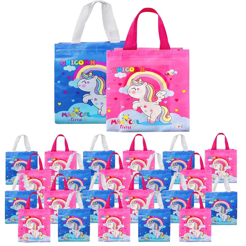 FunBlast Unicorn Gifting Bags for Return Gifts - Pack of 24 Pcs Non-Woven Carry Bags, Multi-Purpose Reusable Carry Bag, Birthday Gifting Bags, Hand Bags for Return Gifts (24) - Image 1
