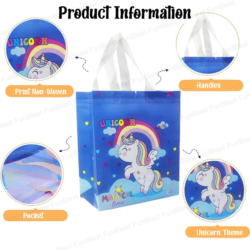 FunBlast Unicorn Gifting Bags for Return Gifts - Pack of 24 Pcs Non-Woven Carry Bags, Multi-Purpose Reusable Carry Bag, Birthday Gifting Bags, Hand Bags for Return Gifts (24) - Image 3