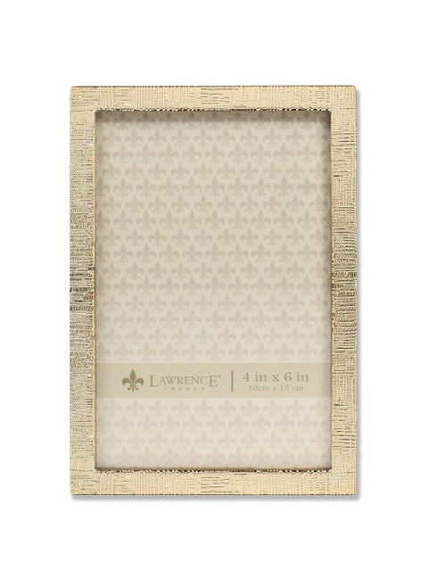 Lawrence Frames 712346 4x6 Gold Metal Linen Pattern Picture Frame