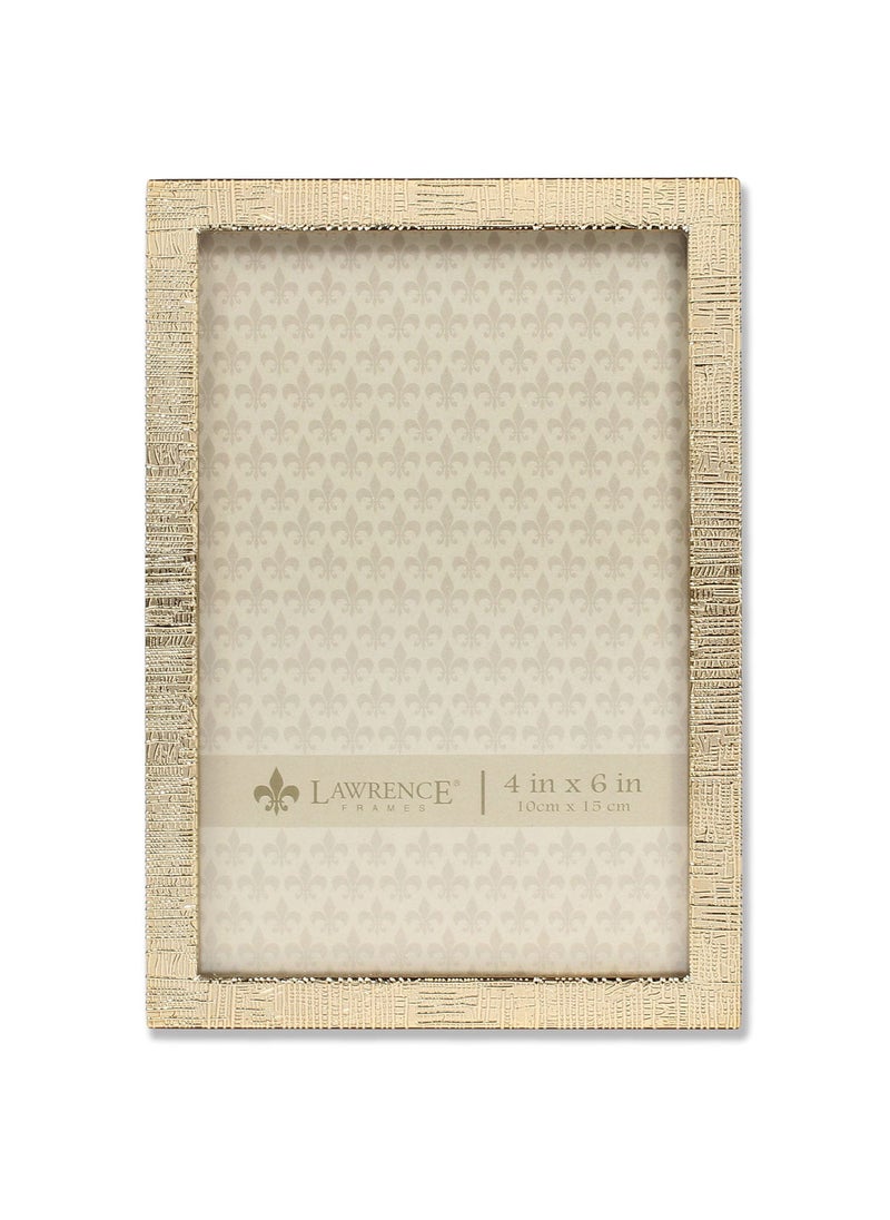 Lawrence Frames Lawrence Frames 712346 4x6 Gold Metal Linen Pattern Picture Frame 