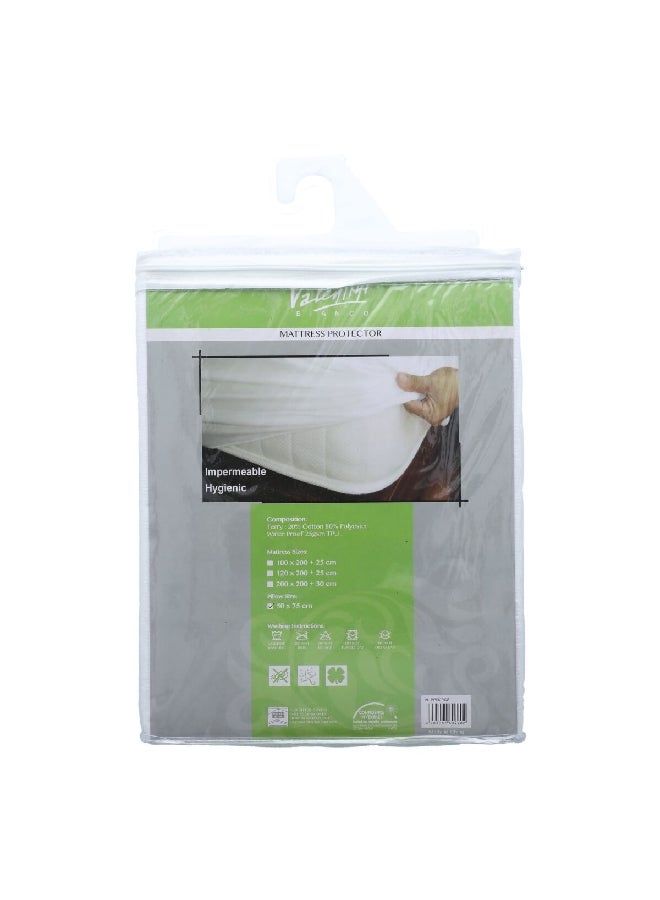 2-Piece Smooth Finish Polyester Pillow Protector Set White 50 x 75 cm VL PPCQ2PC