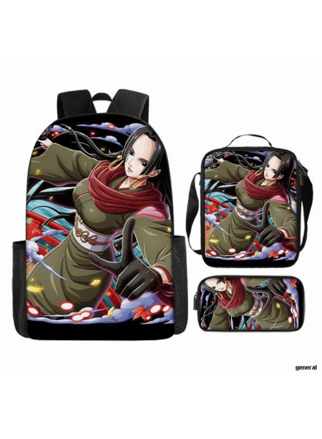 general The latest universal cartoon printed three piece practical bag combination (suitable for students, children, friends, outings, mountain climbing, etc.) - Image 1