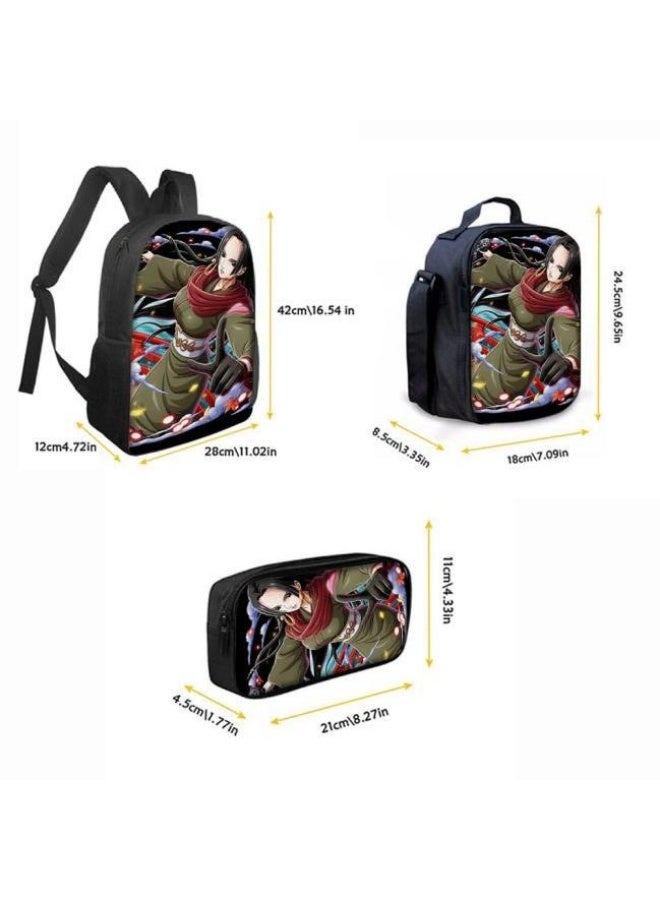 general The latest universal cartoon printed three piece practical bag combination (suitable for students, children, friends, outings, mountain climbing, etc.) - Image 3
