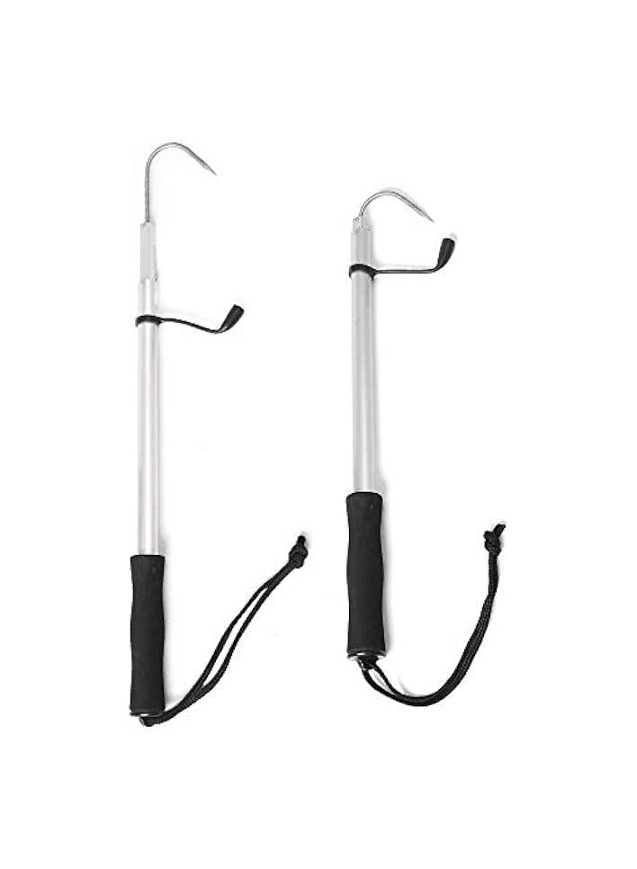 بروماس خطاف فولاذي، خطاف صيد السمك تلسكوبي قابل للسحب من الفولاذ المقاوم للصدأ لصيد الأسماك في البحر مع مقبض EVA ناعم - Image 4