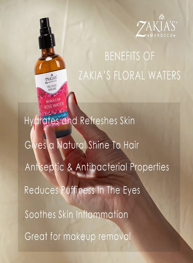 Zakia's Morocco HYDROSOL Water Collection (Rose Water, 4 oz) - Moroccan Rose Water for Face & Hair - 4 oz - Image 2