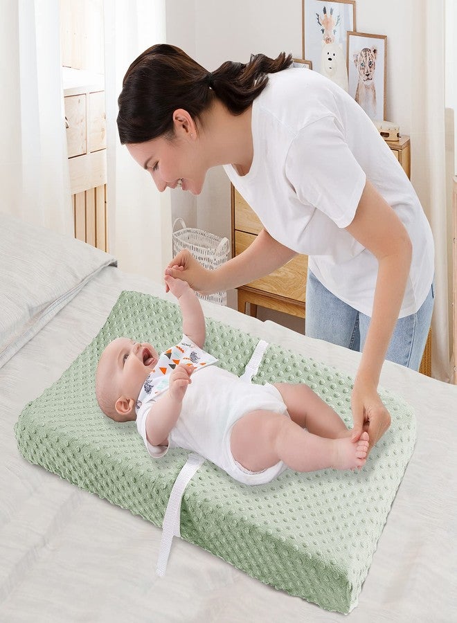 Little tots Changing Pad Cover, Ultra Soft Minky Dots Plush Changing Table Covers Breathable Mink Changing Table Sheets Cover Wipeable Changing Pad Covers for Infants Newborn Baby Girl Boy (Meadow Mist) - Image 5