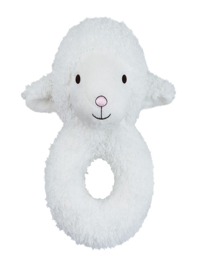 Doindute Baby Lamb Soft Rattle Toy, Sheep Plush Infant Shaker Rattle Easy-Grasp Stuffed Animal Toy, Gifts for Newborns Babies Toddlers Boys Girls, White, 5.5 Inches - Image 1