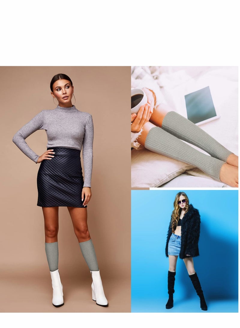 Knee High Knitted Yoga Socks and Stirrup Leg Warmers for Women and Girls, Perfect for Dance and Ballet - Image 5