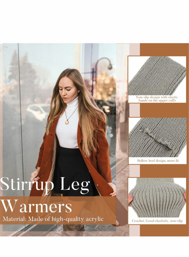 Knee High Knitted Yoga Socks and Stirrup Leg Warmers for Women and Girls, Perfect for Dance and Ballet - Image 3