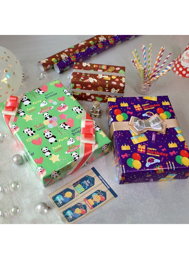Zeemey 13 Sheets Gift Wrapping Paper With Accessories,Holiday Gift Wrapping Paper,Birthday Gift Box Gift Wrapping DIY, Gift Wrapping Paper for Birthday, Holiday, Wedding, Party,Kids Gift Wrapping (70cmX50cm)  - Image 3