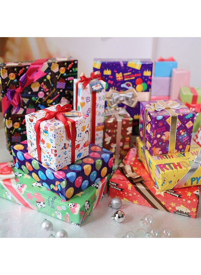 Zeemey 13 Sheets Gift Wrapping Paper With Accessories,Holiday Gift Wrapping Paper,Birthday Gift Box Gift Wrapping DIY, Gift Wrapping Paper for Birthday, Holiday, Wedding, Party,Kids Gift Wrapping (70cmX50cm)  - Image 1