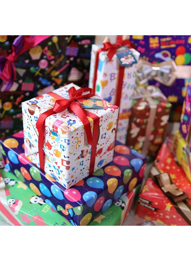Zeemey 13 Sheets Gift Wrapping Paper With Accessories,Holiday Gift Wrapping Paper,Birthday Gift Box Gift Wrapping DIY, Gift Wrapping Paper for Birthday, Holiday, Wedding, Party,Kids Gift Wrapping (70cmX50cm)  - Image 2