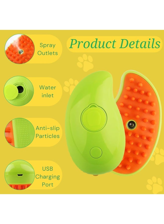Meetion Cat Steam Brush for Shedding & Grooming – 3-in-1 Steam Cleaner Pet Hair Remover with Self-Cleaning Button – Rechargeable Grooming Brush for Cat & Dog, Short to Long Coats - Image 4