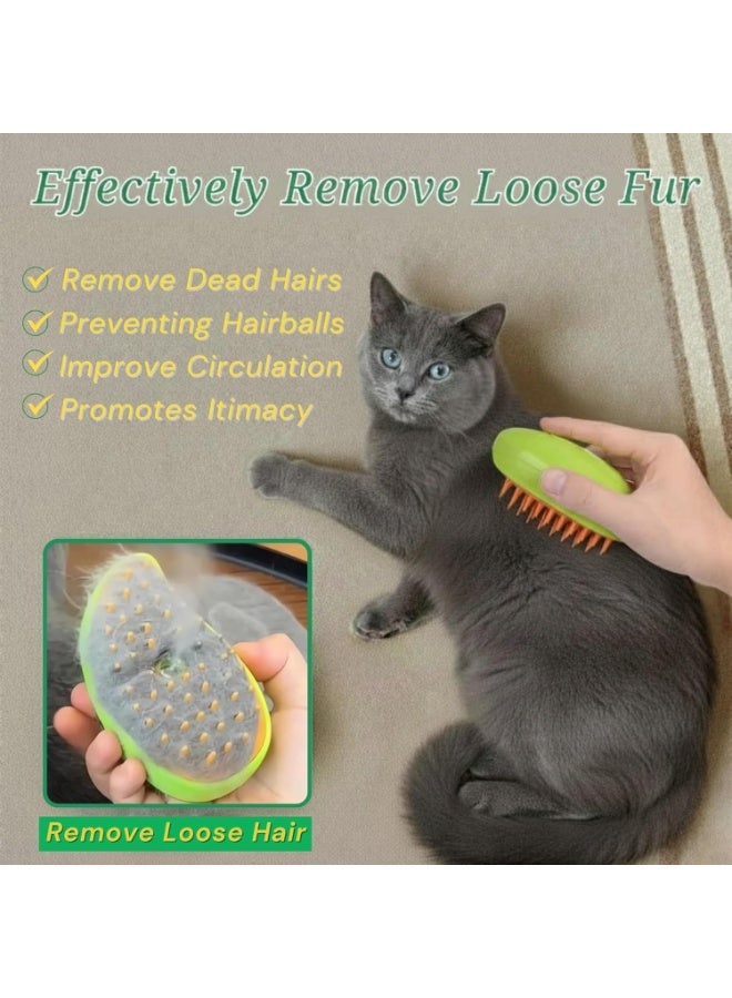 Meetion Cat Steam Brush for Shedding & Grooming – 3-in-1 Steam Cleaner Pet Hair Remover with Self-Cleaning Button – Rechargeable Grooming Brush for Cat & Dog, Short to Long Coats - Image 2