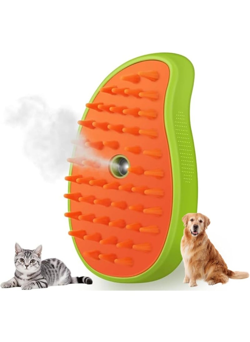 Meetion Cat Steam Brush for Shedding & Grooming – 3-in-1 Steam Cleaner Pet Hair Remover with Self-Cleaning Button – Rechargeable Grooming Brush for Cat & Dog, Short to Long Coats - Image 1