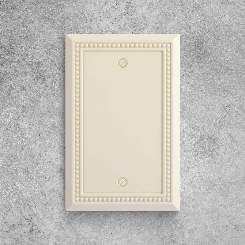 Henne Bery Sunken Pearls Heavy Duty Switch Plate/Wall Plate/Outlet Cover (Single Blank 2PK, Light Almond - Image 4