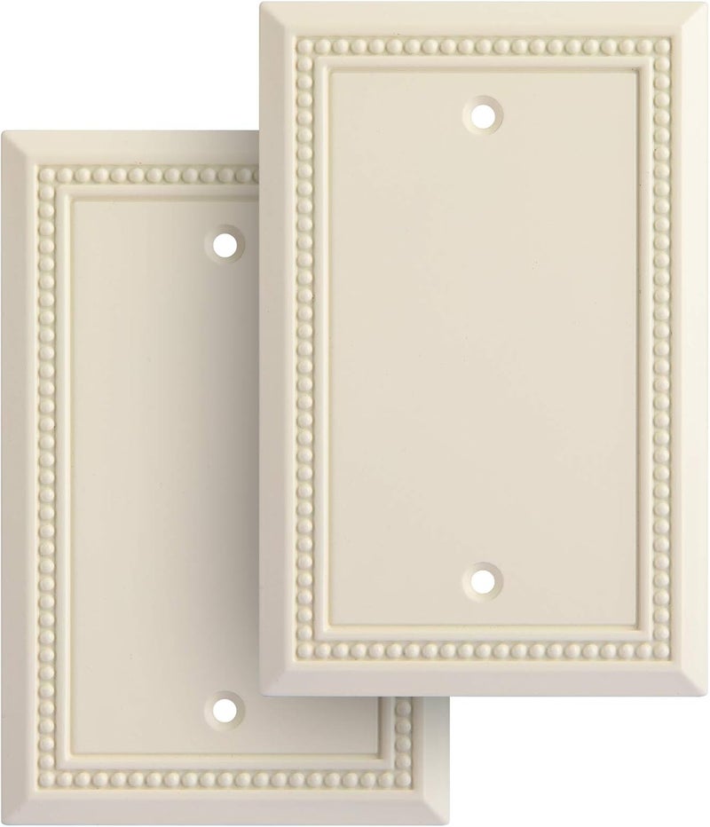 Henne Bery Sunken Pearls Heavy Duty Switch Plate/Wall Plate/Outlet Cover (Single Blank 2PK, Light Almond - Image 1