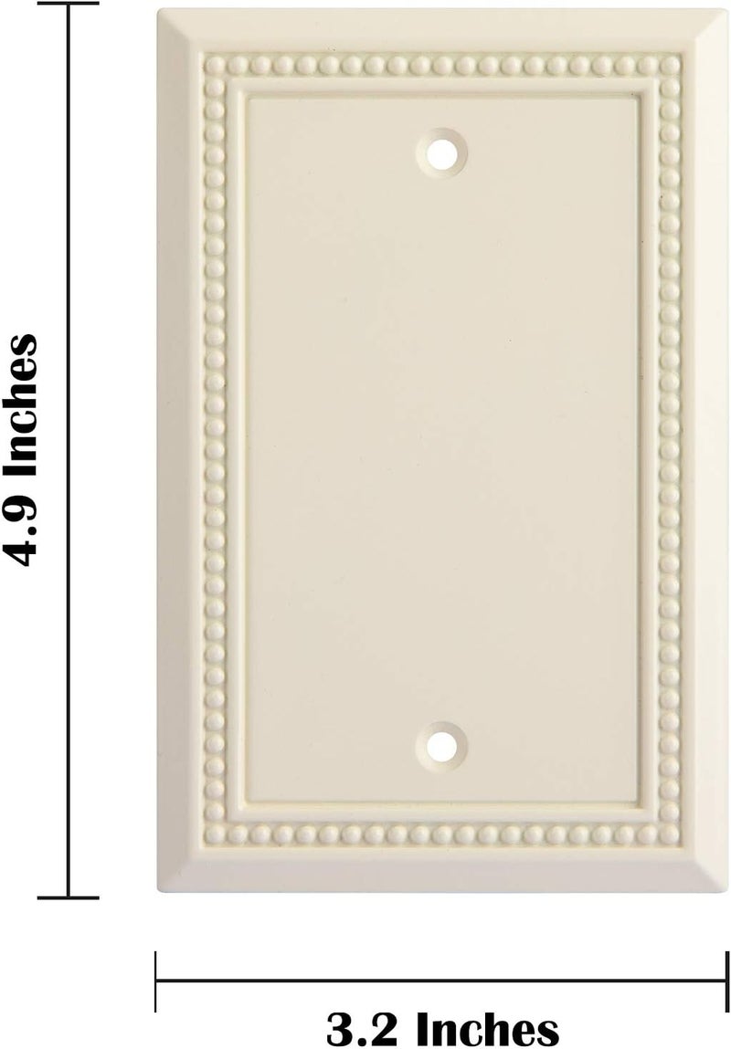 Henne Bery Sunken Pearls Heavy Duty Switch Plate/Wall Plate/Outlet Cover (Single Blank 2PK, Light Almond - Image 3