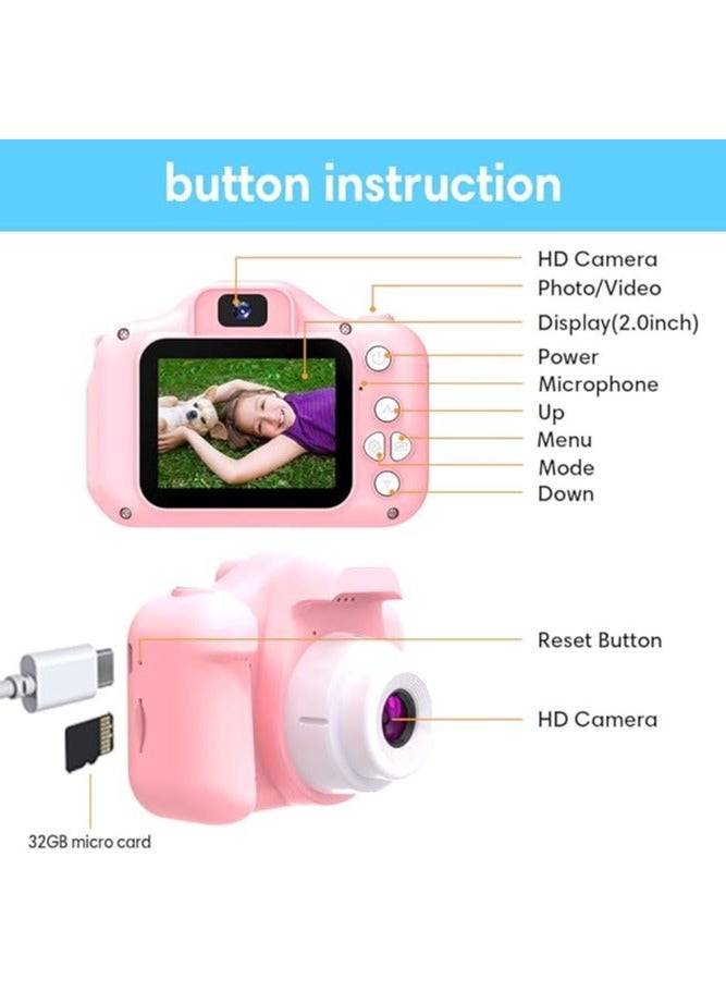 Kids Digital Camera – FHD 1080P Video & 12MP Photo Camera with 16X Zoom, 2.0" Screen, Selfie Mode, 32GB Memory Card, Lanyard – Compact Point & Shoot Camera for Photography, Vlogging & Kids Travel Use - Image 3
