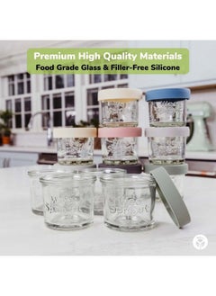 Glass Baby Food Containers Set Of 12 4 Oz Storage Containers Leakproof And Airtight Silicone Lids Freezer Safe Baby Food Jars Measurement Markings Microwave And Dishwasher Safe - pzsku/ZB249EED577277923B4FDZ/45/_/1688971406/0693cb5a-f0bf-417b-9d12-77af5ee350ba