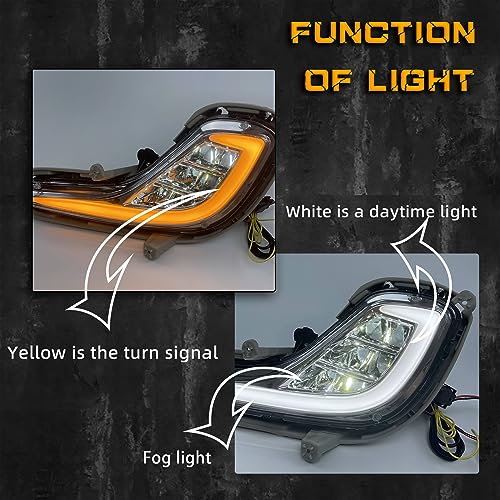 BOXLIGHT Fit For 2012-2017 Hyundai Accent Fog Lights with DRL and turn signal Full Kit with Switch and Harness (LED Version) - Image 2