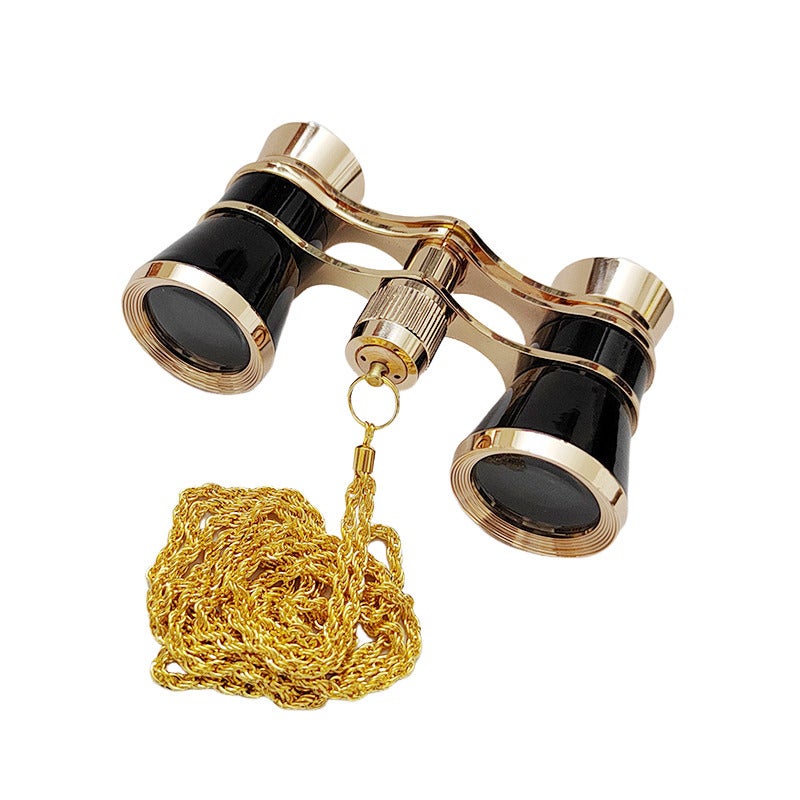 Foldable Binoculars: 3x Magnification 25mm Optical Lens, Elegant Vintage Design, Lightweight Aluminum Alloy Construction - FMC Multilayer Coating, Opera Glasses for Theatre Performances Concerts Opera - Image 1