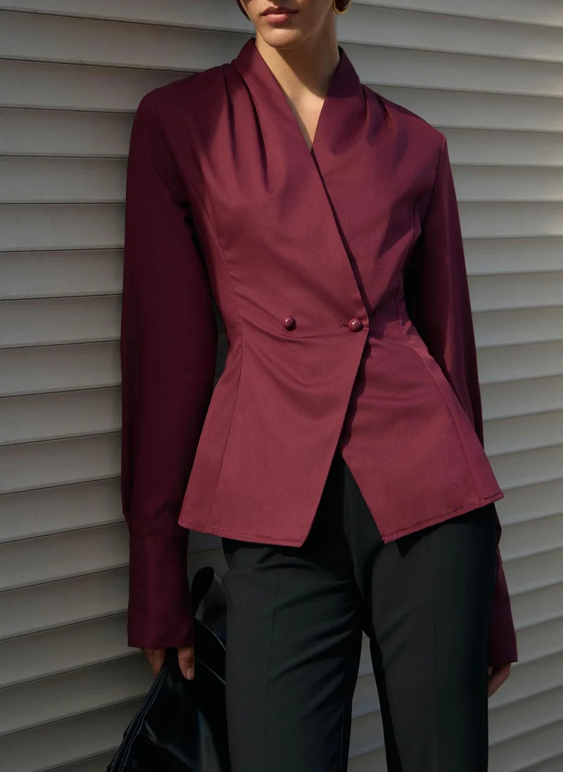 ليتشي بلوزة ملفوفة ملائمة