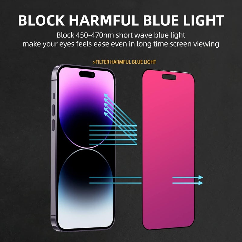 EGKimBa حماية الخصوصية EGKimBa لجهاز iPhone 17 Pro Max، عبوة واحدة من الزجاج المقسى، 6.9" حماية للعين بتدرج لوني تغطية كاملة مع إطار للتثبيت - Image 3