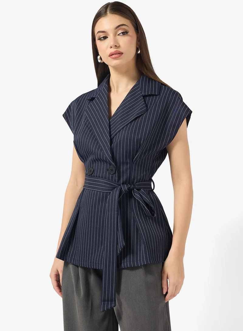 ELLA Striped Wrap Top