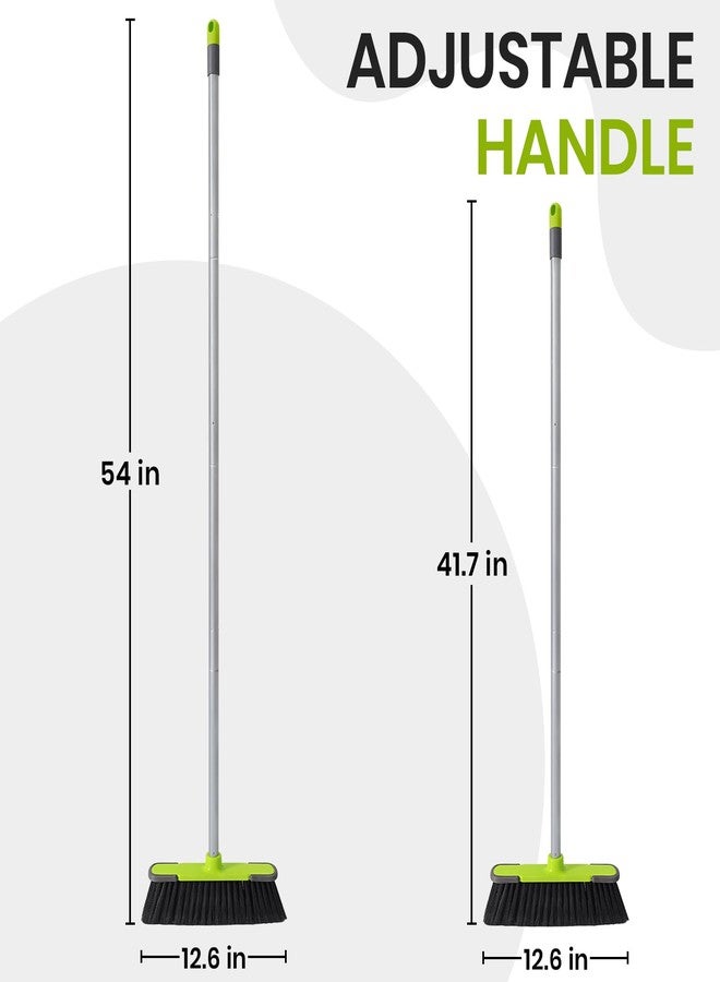 TrueYee Green Indoor Broom 54" Long Handle House Broom for Floor Cleaning Sweeping Broom for Kitchen, Garage, Lobby, Patio and Garden - Image 2
