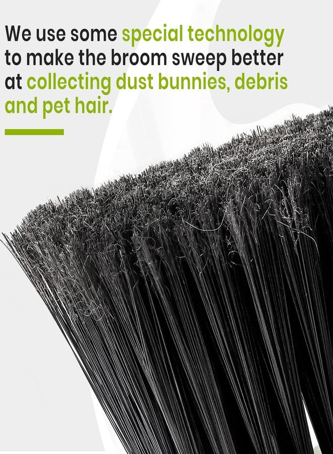 TrueYee Green Indoor Broom 54" Long Handle House Broom for Floor Cleaning Sweeping Broom for Kitchen, Garage, Lobby, Patio and Garden - Image 3