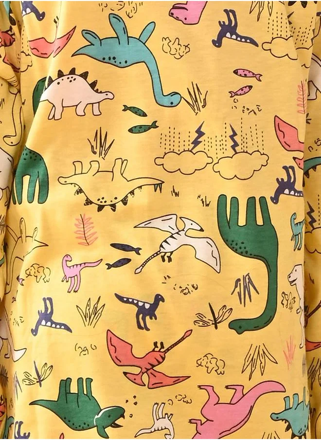 Anthrilo Dinosaur Print T-Shirt & Pyjama Set by Styli