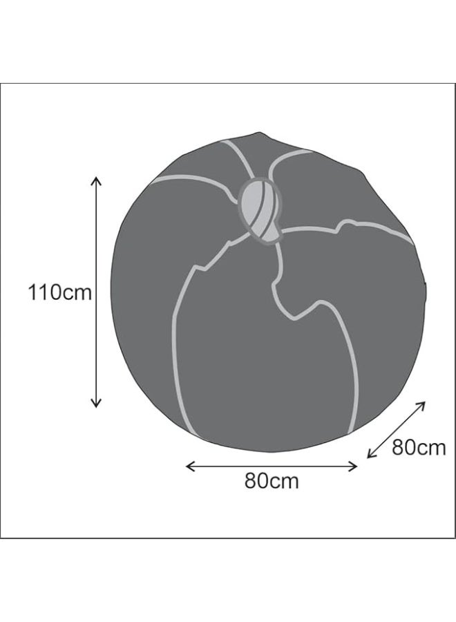 Harmony Home Puffy Leather Bean Bag | Versatile Comfy Lounge & Bedroom Seating | Water-Repellent | Dimensions 110x80cm | Pink - Image 3