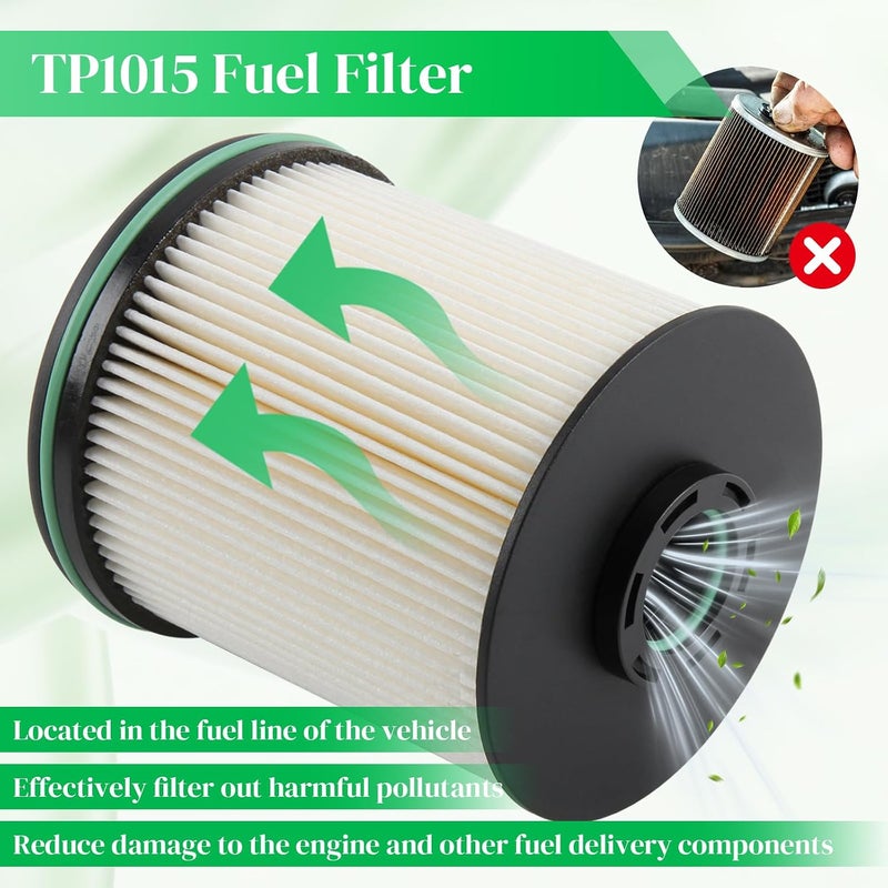 مجموعة مرشحات TP1015 ديزل 3.0 لتر ديوماكس متوافقة مع 2020-2023 GMC سييرا/يوكون XL لشيفروليه سيلفرادو 1500/سوبيربان/تاهو، مرشح وقود/زيت/مقصورة/هواء، بديل PF66 13508023 A3244C TP1015 - Image 4
