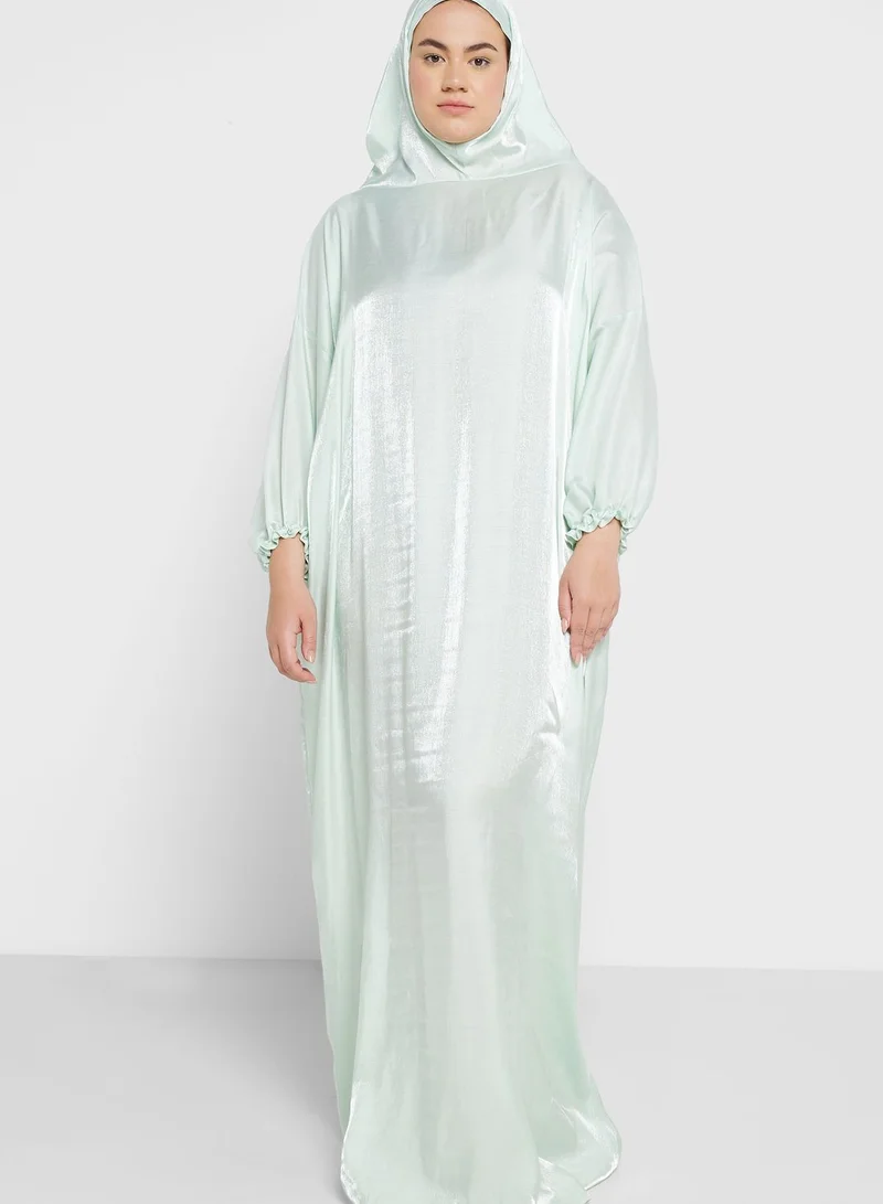Hayas Closet Curve Detailed Cuff Classic Colored Prayer Dress