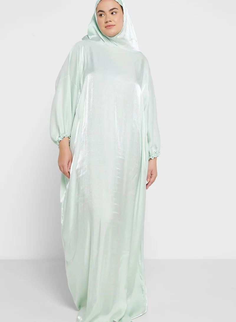 Hayas Closet Curve Detailed Cuff Classic Colored Prayer Dress